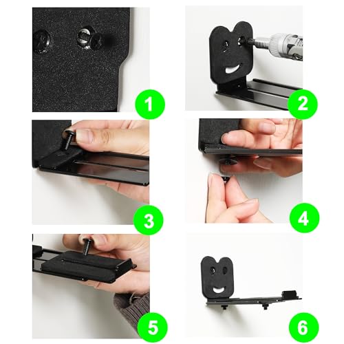 Adjustable Soundbar Mount, Holds 25 lbs, Universal Sound Bar Bracket | Removable, Lockable, Adjustable 3.4-5.2 inches, Metal, Anti-Slip, Wall Mount for TV - color: Adjustable-2 (3.4"-5.2")