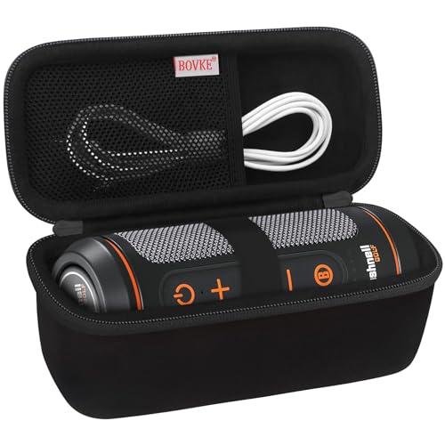 BOVKE Carrying Case for Bushnell Wingman 2 /Bushnell Wingman Golf GPS Bluetooth Speaker, Extra Mesh Pocket for Charging Cords and Accessories, Black + Inside Black - color: Black + Inside Balck