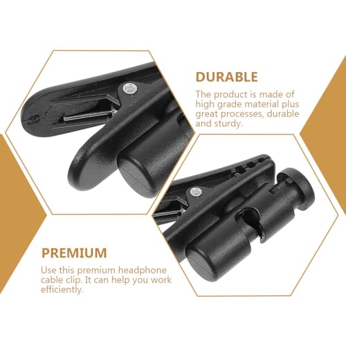 Gatuida 5Pcs Headphone Cable Clip Headset Microphone mic Stand Microphone Wire Clips Earphone s Headphone Cord Holder Fixing Stand Headphones Adapter abs Major