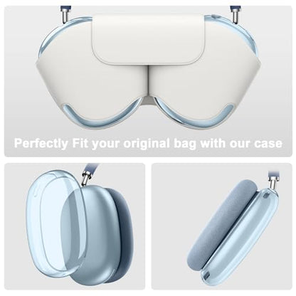 Compatible with Apple AirPods Max Case,Clear Soft TPU Anti-Scratch,Ear Pad Case Cover/Ear Cups Cover/Headband Covers for AirPods Max Headphones,Blue - color: D-Blue, size: Clear case