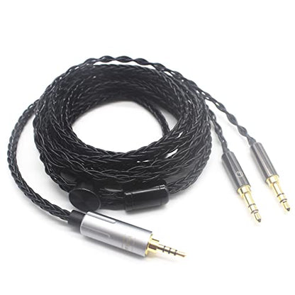 Youkamoo Replacement Cable Compatible with Hifiman Sundara, Ananda, Arya, HE400SE, HE4XX, HE-400i Headphones, 8 Core Braided Balanced Cable, 2.5mm to Dual 3.5mm Male 16.5 ft (5 m) - size: 16.5 ft (5 m)