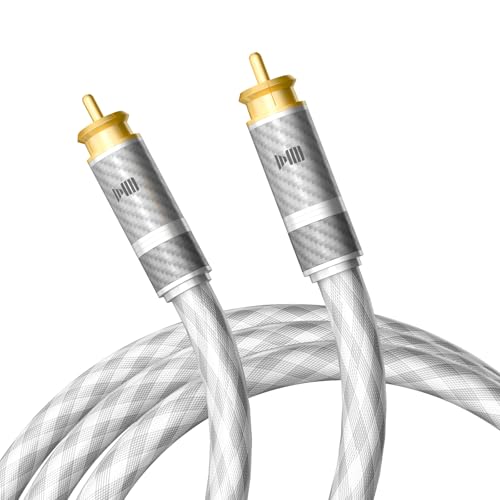 Digital Audio Coaxial Cable 6.5FT, Pristine Sound Quality, Crafted from 4N 99.998% Pure Silver, for high-end Audio Applications, Suitable for Mixing Consoles and Recording Studios - size: 6.5FT/2M