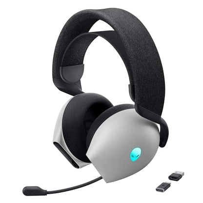 Alienware Wireless Gaming Headset AW725H | Bluetooth / 2.4GHz, Hi-Res Audio, Dolby Atmos, RGB Lighting, Lunar Light - color: Lunar Light