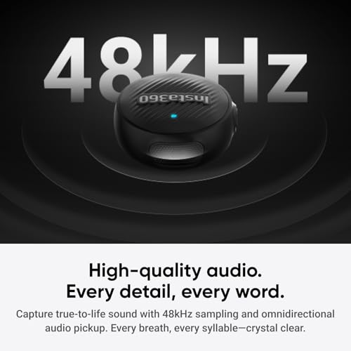 Insta360 Mic Air Transmitter, 7.9g Ultralight, Wireless Microphone, Noise Cancelling, Vlog, Streaming, Compatible Luna Ultra/X5/X4/X4 Air/Ace Pro 2/GO Ultra - style: Mic Air Transmitter