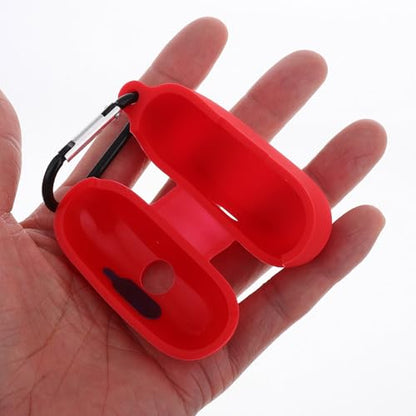 Silicone Protective Case Cover for Earbuds Charging Case, Portable Earbuds Organizer with Full Protection, Red Earphone Accessory for Travel
