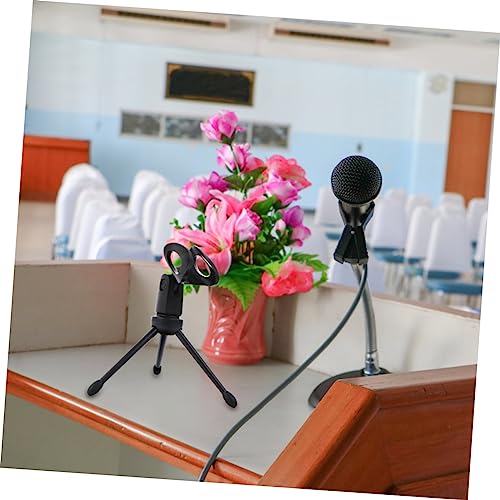Generic 2pcs Microphone Stand Tripod Portable Plastic Table Holder for Conferences Live Streaming and Recording Lightweight Design for Easy Setup and Use