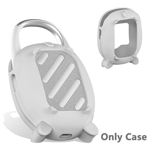 JCHPINE Silicone Cover Case for JBL Clip 5 Portable Bluetooth Speaker - color: White