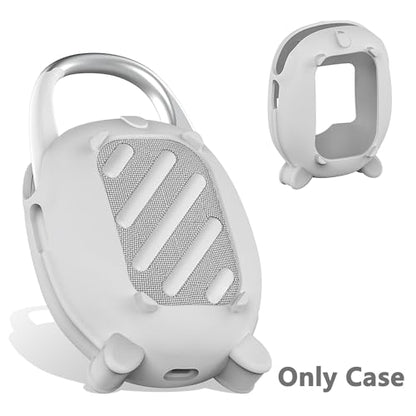 JCHPINE Silicone Cover Case for JBL Clip 5 Portable Bluetooth Speaker - color: White