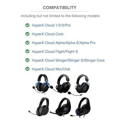 Headband Cushion Cover Compatible with HyperX Cloud 1/2/3/Pro/Core/Alpha/Alpha S/Alpha Pro/Flight/Flight S/Stinger/Stinger S/Stinger Core/Mix, CloudX/Stinger/Stinger Core/Flight/Chat Headset