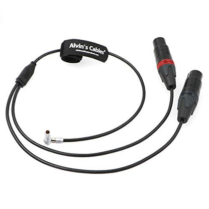 Alvin's Cables Two XLR 3 Pin Female to 5 Pin Male Right Angle Audio Input Cable for Arri Alexa Mini - color: Right Angle 5pin