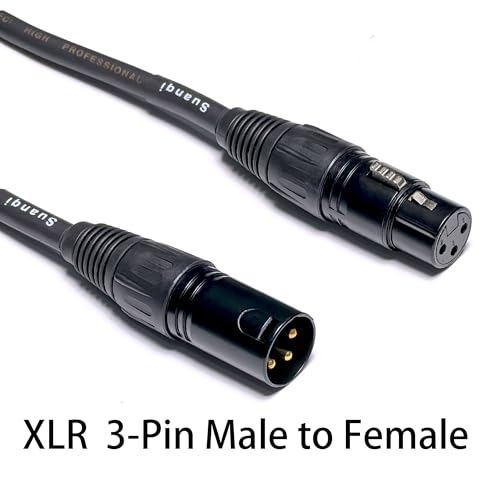 XLR Cable 3-Pin Male to Female XLR Cable Adapter - Professional Balanced Audio Connector for Microphones, Mixers, and Studio Equipment - Durable Metal Construction 6in/2pack - size: 6 in