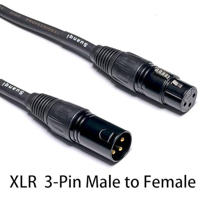 XLR Cable 3-Pin Male to Female XLR Cable Adapter - Professional Balanced Audio Connector for Microphones, Mixers, and Studio Equipment - Durable Metal Construction 6in/2pack - size: 6 in