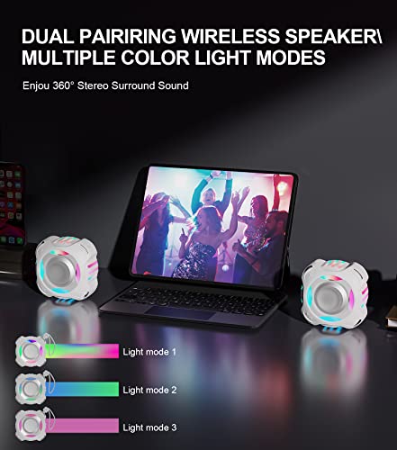 comiso Shower Bluetooth Speaker, IPX7 Waterproof Speaker with LED Light | Portable Speaker with Punchy Bass and Loud HD Sound, Floating, Lanyard, 2000mAh for Travel, Beach, Kayak, Gift for Men, Women - color: Space Gray