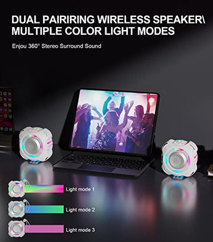 comiso Shower Bluetooth Speaker, IPX7 Waterproof Speaker with LED Light | Portable Speaker with Punchy Bass and Loud HD Sound, Floating, Lanyard, 2000mAh for Travel, Beach, Kayak, Gift for Men, Women - color: Space Gray
