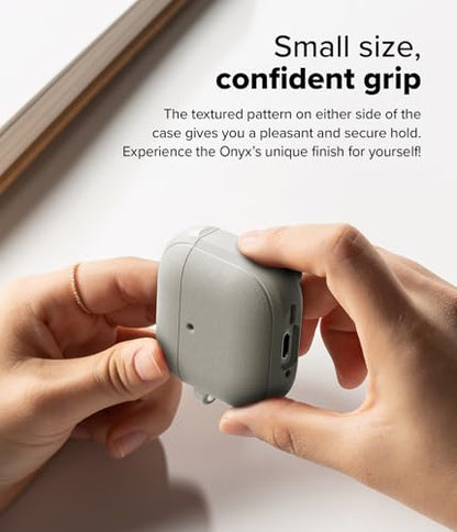 Ringke Onyx Magnetic for AirPods 4 Case [Compatible with MagSafe] Oil & Dirt Resistant Feels Good in The Hand Non-Slip Lightweight Cover with Carabiner - Warm Gray - color: Warm Gray, size: AirPods 4
