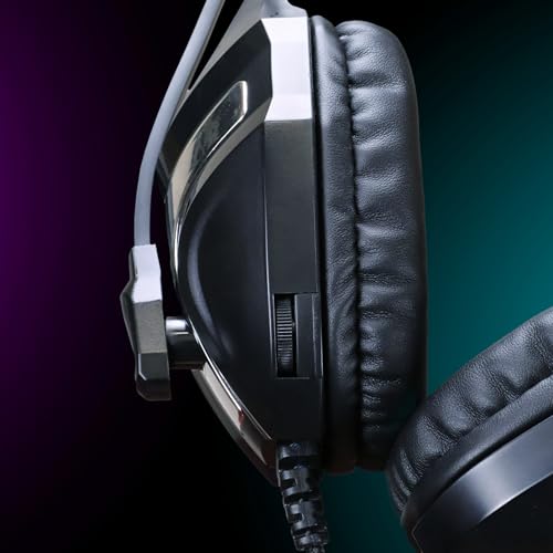 ENHANCE Gaming Headphones with Mic - PS4, Xbox One Headset with Immersive Stereo Sound, Soft Over Ear Headphones, Lightweight Comfort - Wired Gaming Headset for PS5, Xbox, PC