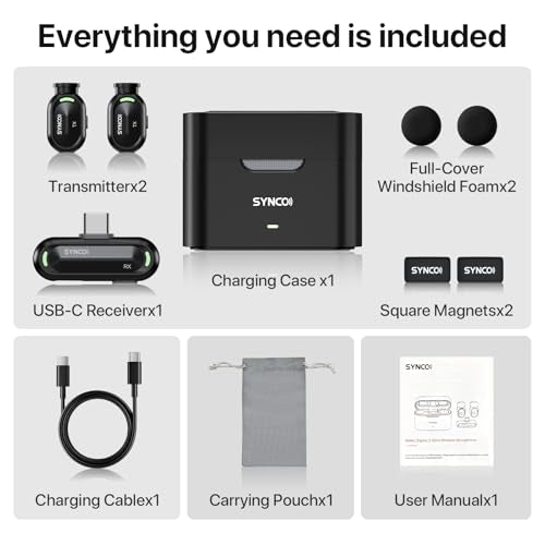 SYNCO AI Mini Wireless Lavalier Microphone for Android USB-C Creators