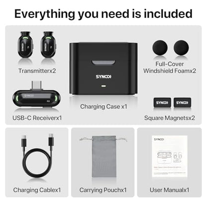 SYNCO AI Mini Wireless Lavalier Microphone for Android USB-C Creators