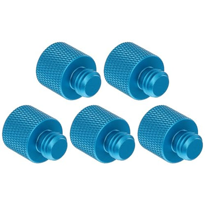 SUPVOX 5pcs 3/8 to 1/4 Inch Alloy Microphone Screw Adapter Set Metal Thread Converter for Mic Stand and Tripod Mounts