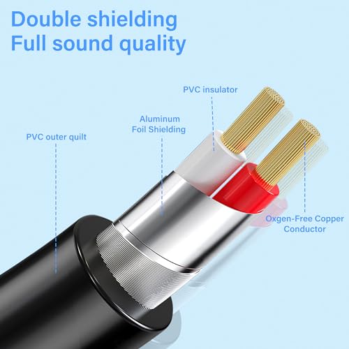 JSADZJK 2 RCA Male to Female Stereo Audio Cable - 0.3M/0.98Ft Gold-Plated Dual RCA Connector Jack Plug for Audio/Video/Subwoofer/Auxiliary