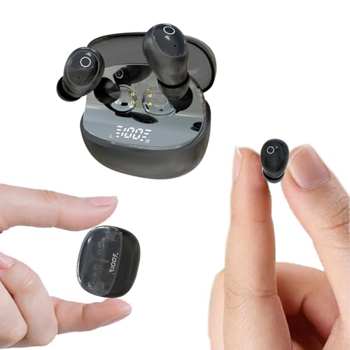 Xmenha Invisible Small Mini Earbuds Sleep Wireless Bluetooth for Small Ears Tiny Discreet Low Profile Hidden Earbuds for Work Sleep Ear Buds Invisible Headphones Black - color: Black