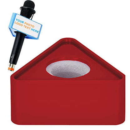 Custom Microphone Logo Live Equipment Box Cube Triangle Interview Box Karaoke mic Flags (red Triangle) - color: red triangle