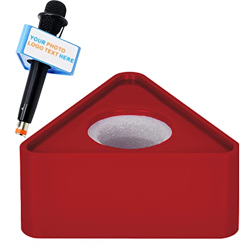 Custom Microphone Logo Live Equipment Box Cube Triangle Interview Box Karaoke mic Flags (red Triangle) - color: red triangle