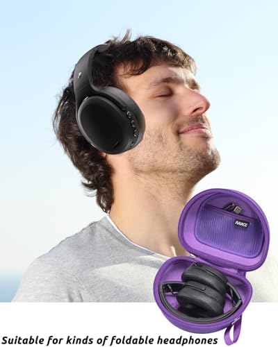 RAIACE Hard Storage Case Compatible with Skullcandy Crusher Over-Ear Headphones, for TOZO HT3 Headphones and More Foldable Headset, Travel Carrying Bag. (Case Only)-Purple - color: Purple