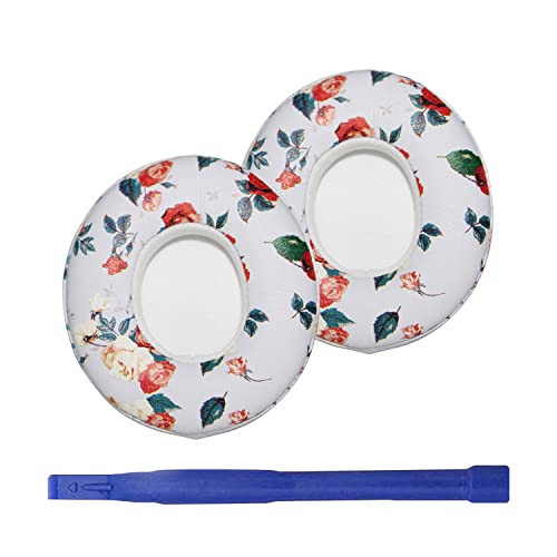 Solo 2/3 Wireless Earpads Replacement Protein Leather & Memory Foam Ear Cushion Cover Compatible with Beats by Dr. Dre Solo 2.0 Solo3 Wireless On-Ear Headphones (Floral White) - color: Floral White