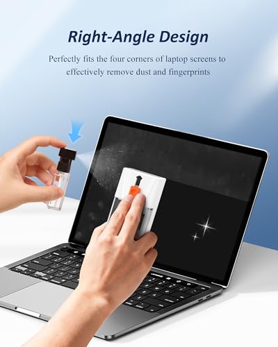 Keyboard Cleaner & Laptop Cleaning Kit, 15ml Spray, All-in-1 for Computer | Retractable Brush, Microfiber & Polishing Cloth, Keycap Puller, 3-in-1 Earbuds & Lens Pen, Safe for Airpod PC iPhone MacBook