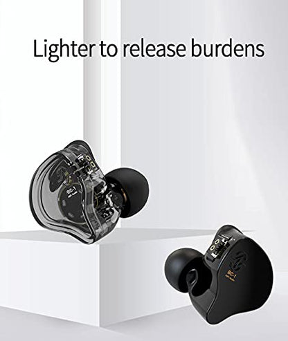 CCZ Melody in Ear Monitor, Dynamic Hybrid Dual Driver in Ear Earphones 1BA+1DD HiFi Wired Headphones Musicians IEM Upgrade Deep Bass Suitable for Bass Vocals Pop Folk ACG (No MIC, Transparent)… | 1BA+1DD HiFi Wired Headphones Musicians IEM Upgrade Deep Ba