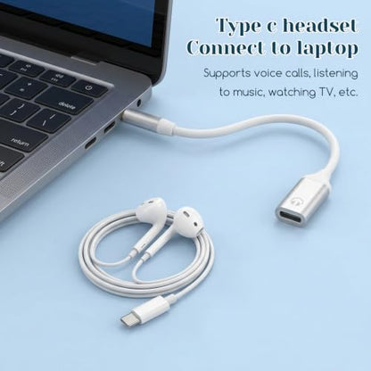 3.5mm Male to USB C Female Audio Adapter, Only Analog Audio Aux Jack Cables | USB C to Aux Audios Dongle Headphone Jack Adapters for Smartphones Laptops Tablets MP3, Silver