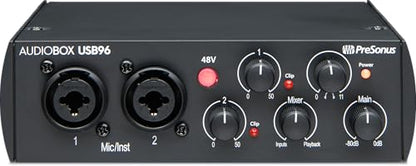 PreSonus AudioBox USB 96 Bundle — USB Audio Interface, XLR Interface for Guitar, Device for PC & Mac, Complete Recording Package with Studio One Pro, Music Production, Home Studio