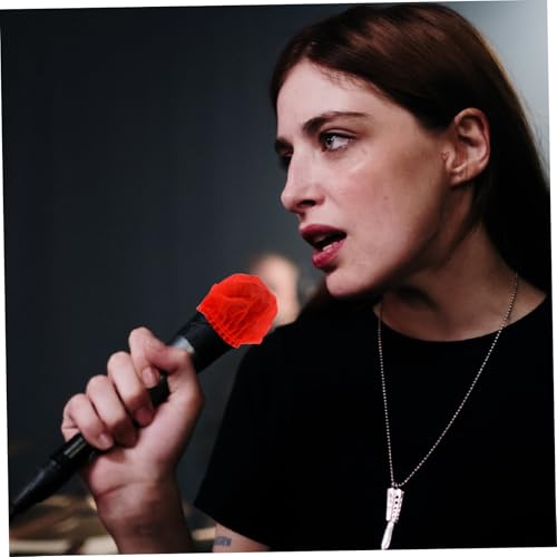 KESYOO Disposable Nonwoven Microphone Cover 100 Pairs Mic Protector for KTV Singing Compatible Handheld Microphones Sanitary and Easy to Use