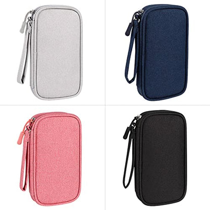 Digital Data Cable Storage Bag Waterproof U Disk Hard Drive Headset Multi-Function Storage Bag - color: Pink