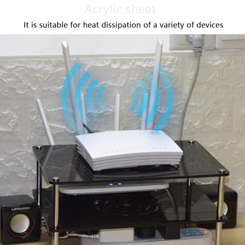Mini Media Stand Aluminum Alloy Audio Tower Black Component Rack 1-3 Tier Metal Holders Small Desktop Stereo Cabinet for Equipment(Black,3-Tier) - size: 3-Tier
