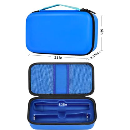 Wireless Microphone Case Compatible with JBL Wireless Two Microphone System, Handheld Dual Mic Travel Bag for Singing or Karaoke for Receivers, Adapters, AA Batteries - color: Blue