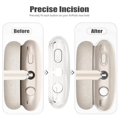 4 in 1 Case Cover for AirPods Max Headphones, Anti-Scratch Sweat-Proof Ear Pad Covers/Ear Cups Cover/Headband Cover Protectorfor Apple AirPods Max -Clear Starlight - color: F-Starlight