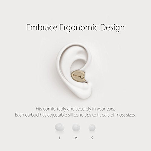 G8 Bluetooth Earpiece Wireless Mini Earbud, 6 Hrs Playtime 2 Magnetic USB Chargers Invisible Headphone Tiny Smallest Headset Car Earphone with Mic for Samsung Galaxy -Khaki (1 Piece) - color: Khaki