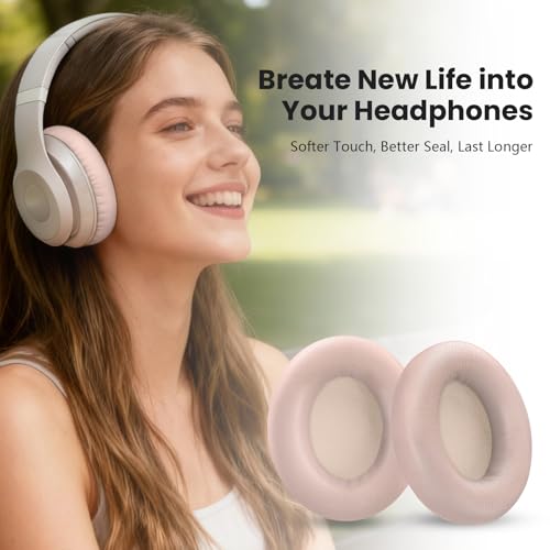 Studio Pro Headphone Ear Pads, Replacement Earpads/Cushions for Beats Studio Pro, with Premium Protein Leather, Resilient Memory Foam, Added Thickness - color: Moon