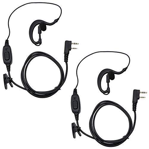 Radio Earpiece 2 Pin G Shape Earhook Headset Compatible with Kenwood Radio