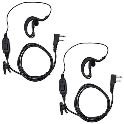 Radio Earpiece 2 Pin G Shape Earhook Headset Compatible with Kenwood Radio