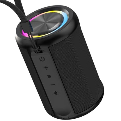Small Portable Bluetooth Speaker with RGB Light, Clear Stereo Sound, Wireless Speaker Bluetooth 5.4, TWS Pairing, AUX & TF Card Input for Bedroom, Desk, Travel, Home