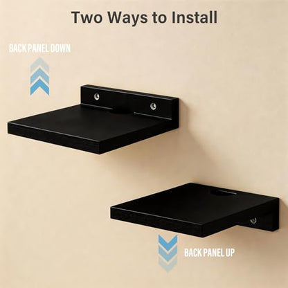 DAWASAPAT Speaker Wall Mounts for Samsung, Roku, Sony, JBL, Vizio, LG and More Rear Speakers Save Space, 5.9" x 5.9" Wooden Speaker Mounts Easy to Install for Home Theater Surround Sound - color: Black