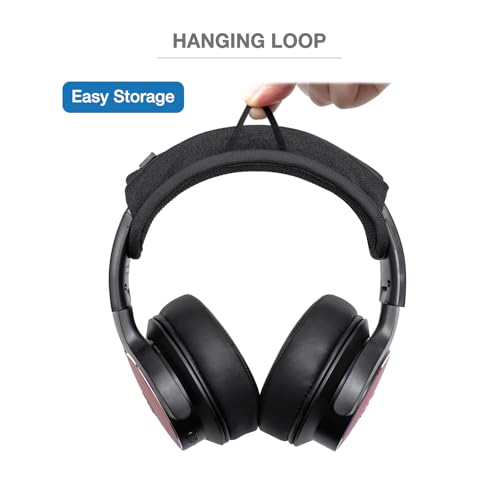 Headband Cushion Cover Compatible with TaoTronics TT-BH040, BH046, BH047,BH055, BH060, BH085,BH090, BH22, 6mm Thick Cushion for Pressure Relief, No Wobble Zipper Slider, with Hanging Loop