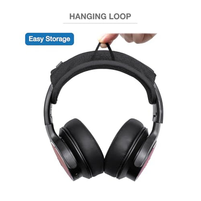Headband Cushion Cover Compatible with TaoTronics TT-BH040, BH046, BH047,BH055, BH060, BH085,BH090, BH22, 6mm Thick Cushion for Pressure Relief, No Wobble Zipper Slider, with Hanging Loop