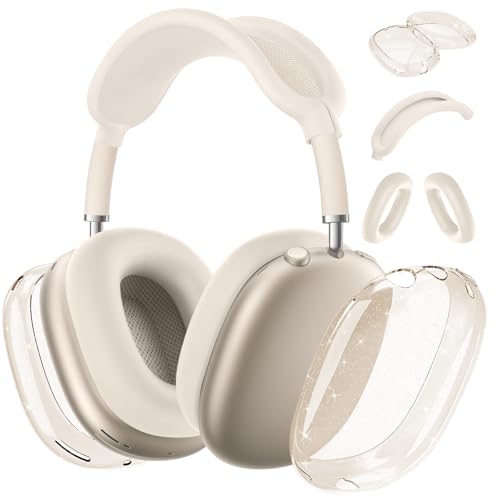 for AirPods Max case Cover,Anti-Scratch Ear Pad Case Cover/Ear Cups Cover/Headband Cover for AirPods Max. Clear Soft TPU and Silicone,Skin Scratch Proof. - color: 3PC-Glitter Starlight