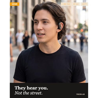 TREBLAB X4 Over the Ear Earbuds Wireless Bluetooth, 11H, IPX5 | Bluetooth Headphones Waterproof IPX5, 2500mAh Powerbank Case, Gaming Mode 60ms, ENC Mic, Sport Hook Fit