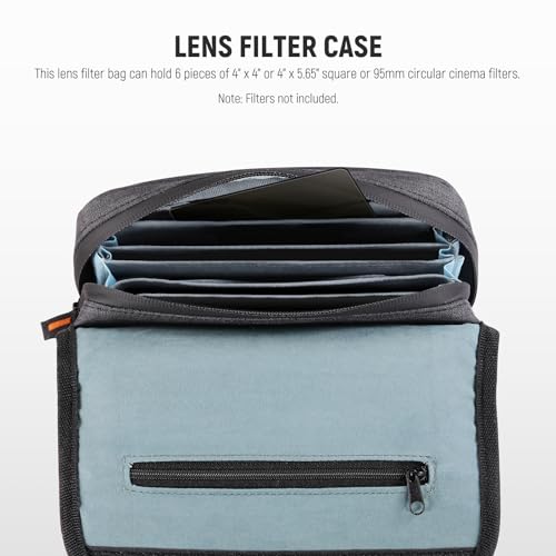 NEEWER Camera Lens Filter Case with Water Resistant Hard Shell, 6 Soft Pockets, Shoulder Strap, Pro Photography Filter Bag Storage Pouch for 4''x 4'', 4''x 5.65'' Square, 95mm Circular Filters, PB025 - style: Pb025