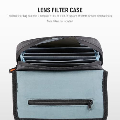 NEEWER Camera Lens Filter Case with Water Resistant Hard Shell, 6 Soft Pockets, Shoulder Strap, Pro Photography Filter Bag Storage Pouch for 4''x 4'', 4''x 5.65'' Square, 95mm Circular Filters, PB025 - style: Pb025
